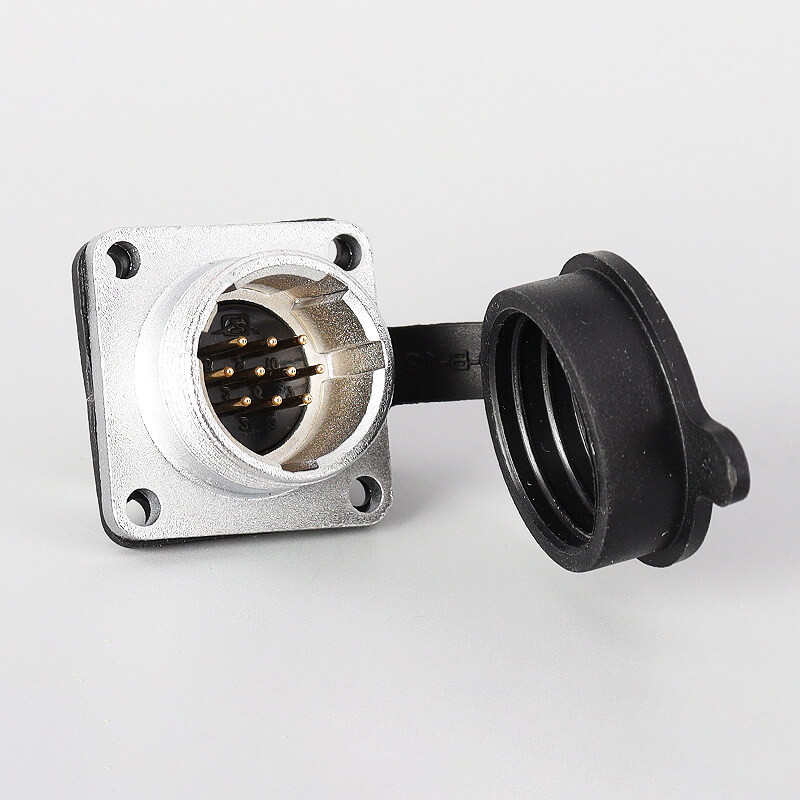 Elecbee TP20 10 Pin Circular Male and Female with 4 Hole Square Flange Wire Cable Connector